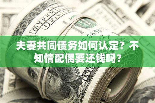 北京夫妻共同债务如何认定？不知情配偶要还钱吗？