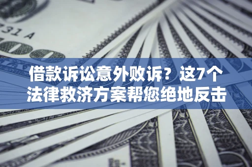 北京借款诉讼意外败诉？这7个法律救济方案帮您绝地反击！